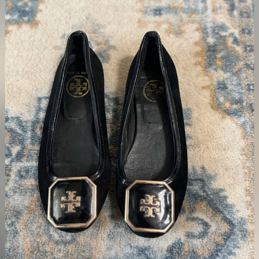Tory Burch Georgia Ballet Flat Suede Black Size 36/6